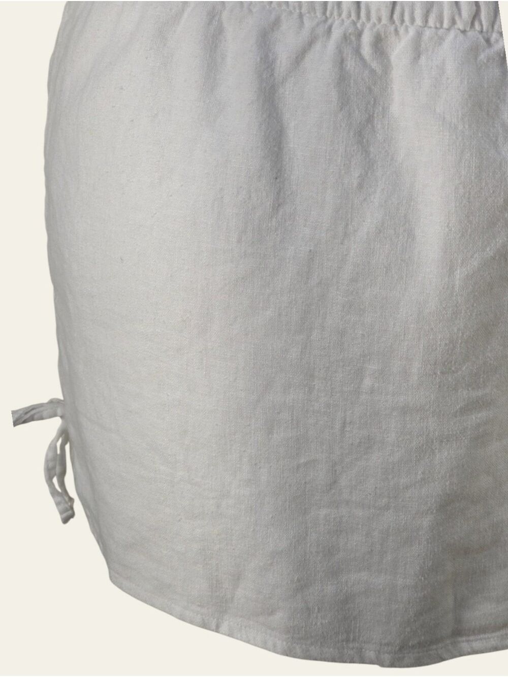 Hollister Linen Blend Side Bow Shorts NWT XXL White Coastal Resort Pockets - Picture 6 of 9